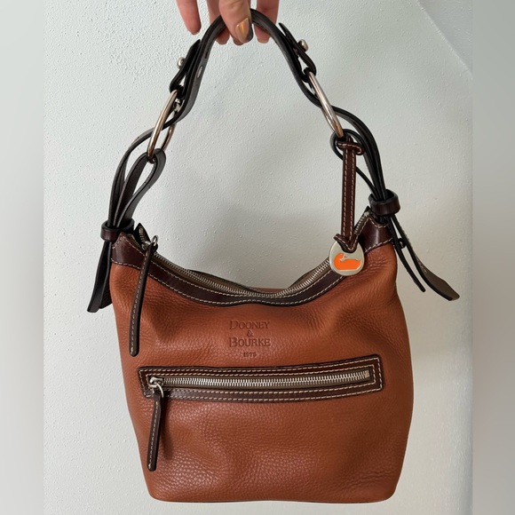 Vintage Dooney Bourke 1975 Brown Leather Hobo Bag - Main Image